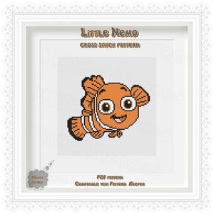 Little Nemo Cross stitch pattern Home decor Wall decor Kids room DIY Cute Heroes cross stitch Heroes Characters Personal gifts Finding Nemo