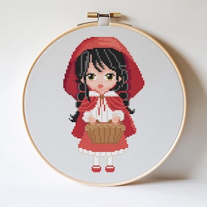 Little Red Riding Hood Cross stitch pattern PDF pattern Digital cross stitch Storybook pattern Tale Heroes emboridery Kids room decor