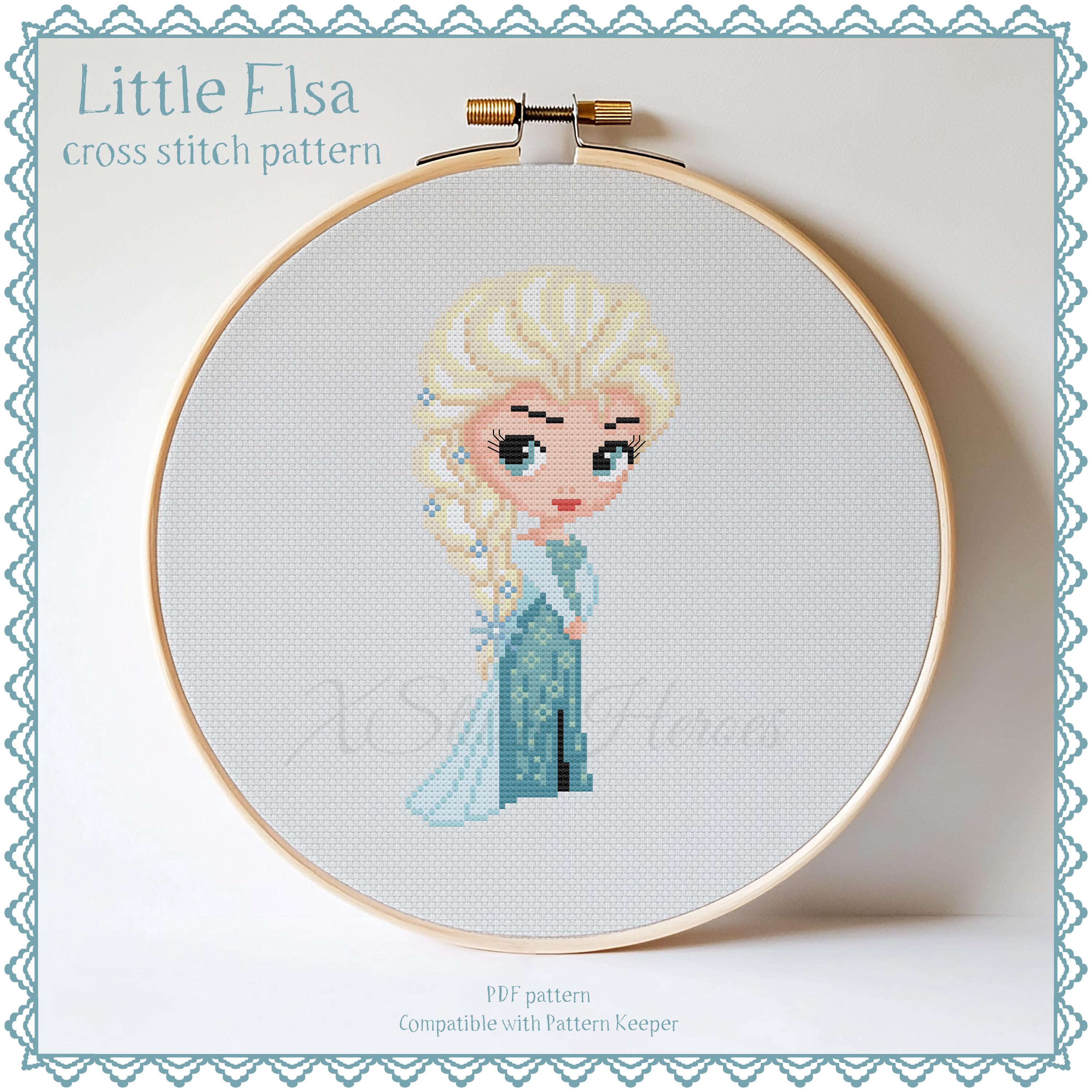 Elsa Cross Stitch Pattern, Princess Home Decor (PDF Pattern) - Etsy