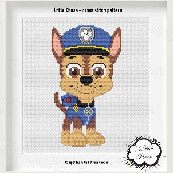 Little Hero Dog Cross stitch pattern Cute dog pattern Animal cross stitch Heroes pattern Cross stitch Characters Home decor Kids room decor