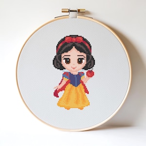 Snow White Cross stitch pattern Princess cross stitch Home decor Wall decor Kids room decor DIY Cute Heroes cross stitch Tale heroes