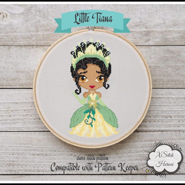 Little Tiana Cross stitch pattern Princess cross stitch Home decor Wall decor Kids room decor DIY Cute Heroes Princess and the Frog