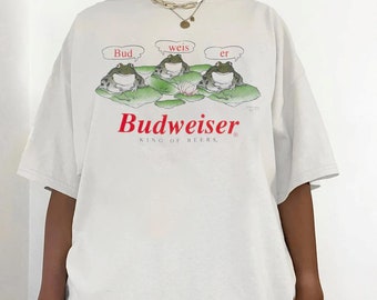 95 'Bier Frösche T-Shirt, Bud Weis Er Frosch T-Shirt, King Of Beer Shirt, Bierliebhaber Shirt, 90er Jahre Shirt