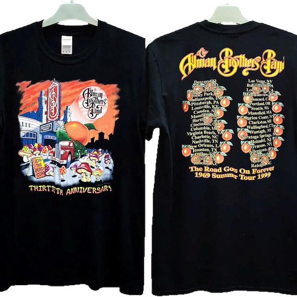 The Allman Brothers Band Thirtieth Anniversary The Road Goes On Forever 1969 Summer Tour 1999 T-Shirt, The Allman Brothers Shirt, 90s Tee