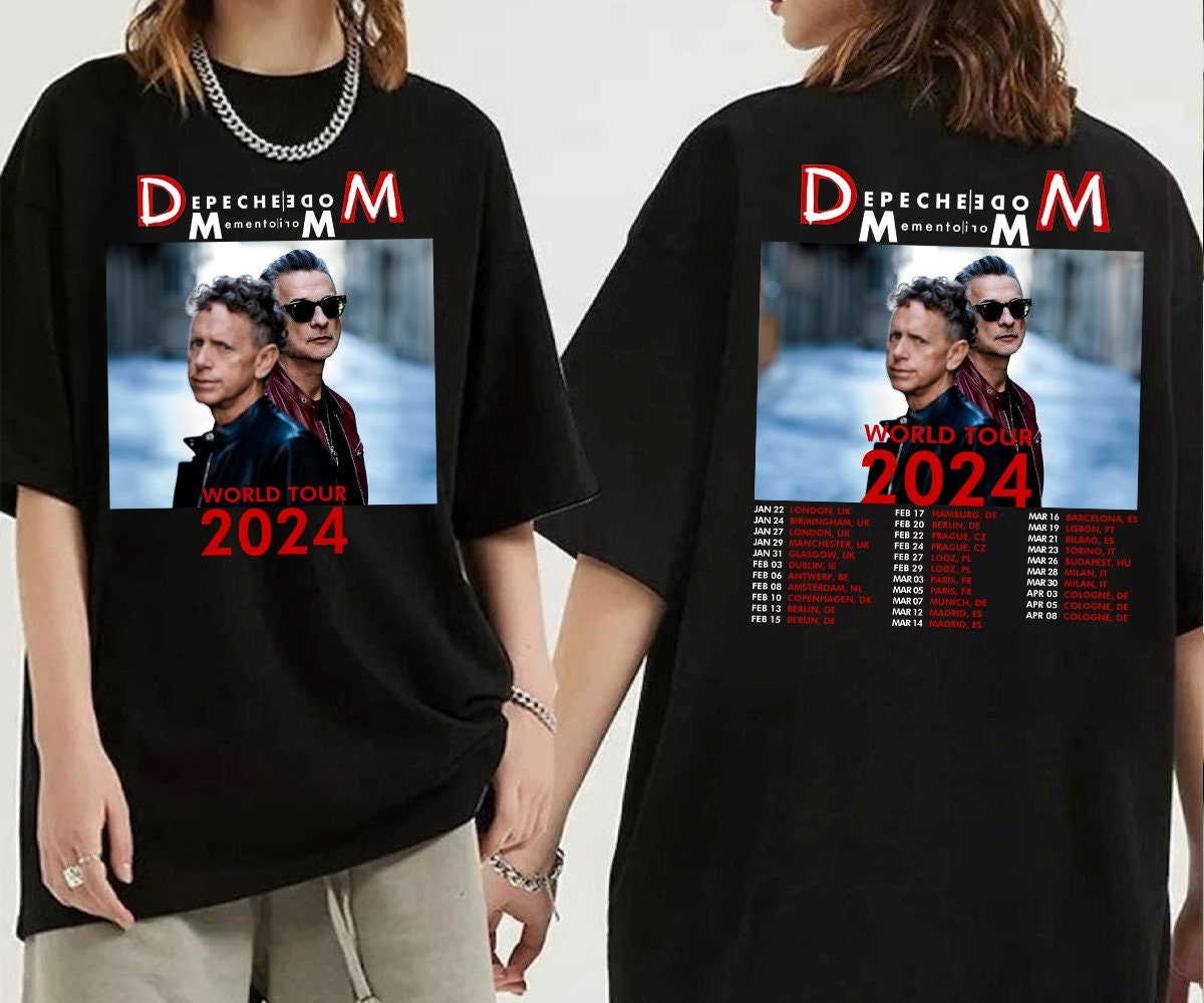Discover 2024 Depeche Mode Memento Mori World Tour T-Shirt, Depeche Mode Tour 2024 T-Shirt, Memento Mori World Tour 2024 Shirt, Rock Tour zweiseitiges T-Shirt