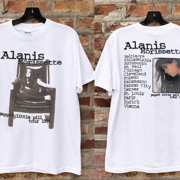 1996 Alanis Morissette Jugged Little Pill Tour T-Shirt, Alanis Morissette Tour 1996 T-Shirt, Chemise Alanis Morissette, Chemise Pop Music Tour