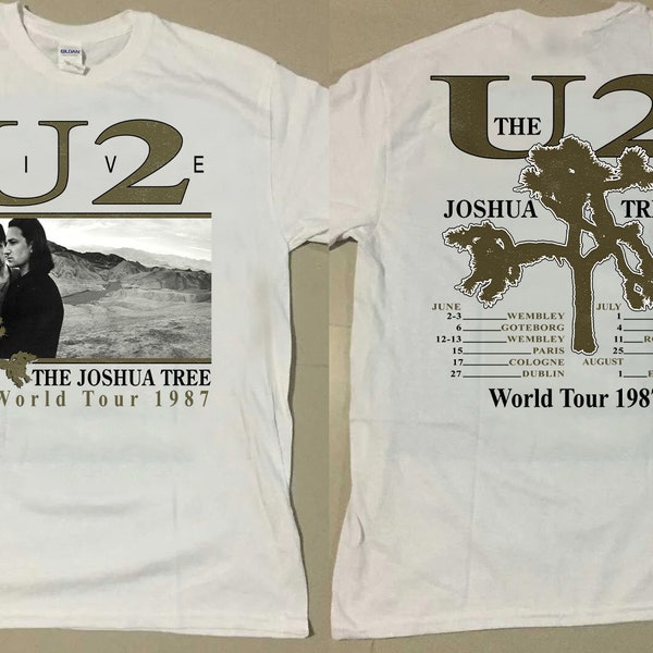 U2 The Joshua Tree World Tour Live 1987 T-Shirt, U2 World Tour 1987 T-Shirt, U2 The Joshua Tree Tour T-Shirt, 80s U2 Rock Tour T-Shirt