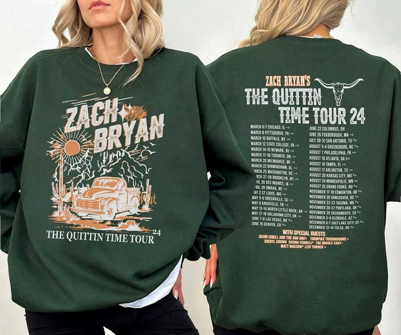 Zach Bryan the Quittin Time Tour 2024 Sweatshirt, Zach Bryan Sweatshirt