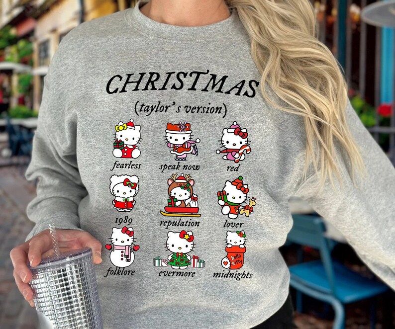 Christmas Taylor's Version Hello Kitty Sweatshirt, Taylor Eras