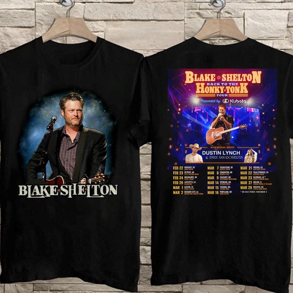 NEW 2024 Blake Shelton Back To The Honky Tonk Tour T-Shirt, Blake Shelton Tour 2024 Merch Shirt, Blake Shelton Shirt, Tour 2024 Shirt