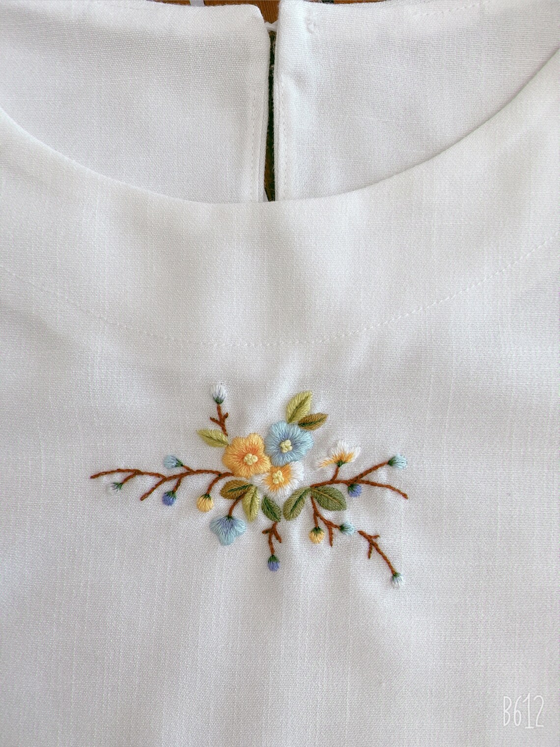 Floral Embroidered T-Shirt in White main image 0