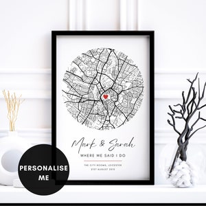 Modern Custom Map Print, Where It All Began, Personalised Map of Where We Met Print, New Home House Warming Gift, Wedding Gift