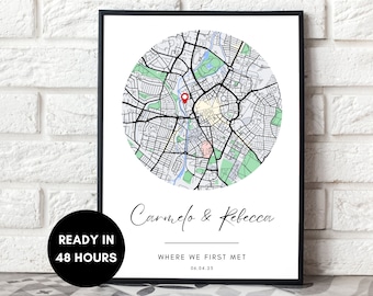 Custom Map Print, Where It All Began, Personalised Where We Met Map Print, New Home House Warming Gift, Wedding Gift, [DIGITAL DOWNLOAD]