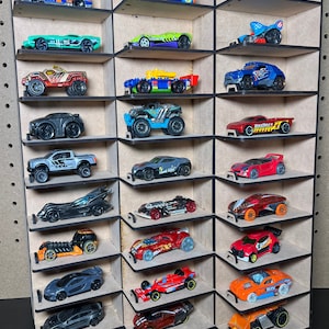 Hot wheels car compatible display case – Freestanding display case shelf, 3mm laser cut file SVG, PDF, AI instant download
