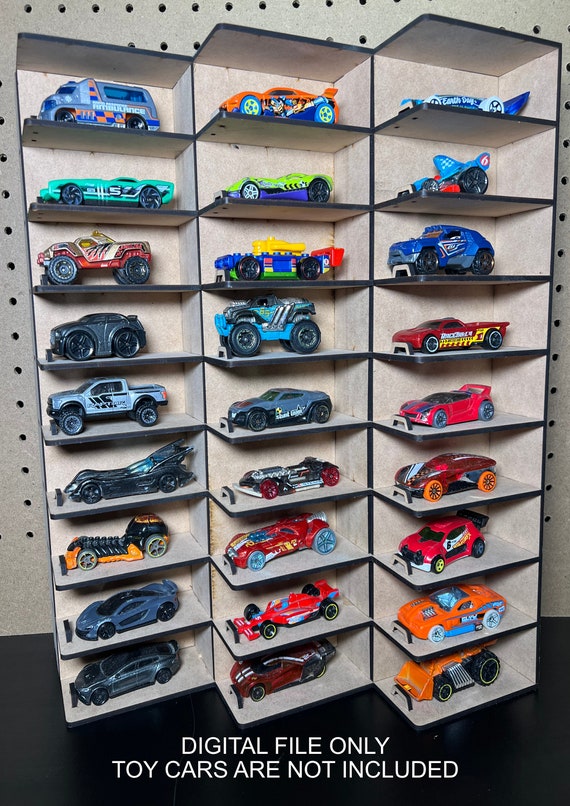 Vitrine compatible voiture Hot wheels Étagère de vitrine autoportante,  fichier découpé au laser 3mm SVG, PDF, AI téléchargement instantané -   France