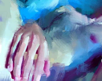 Estudio de mano y cuerpo masculino, descarga digital (Procreate Artwork)