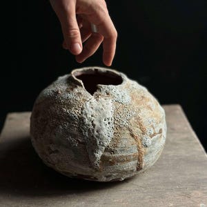 Neutral Ceramic Vase: Minimalist Pottery Decor, Rustic Home Accent