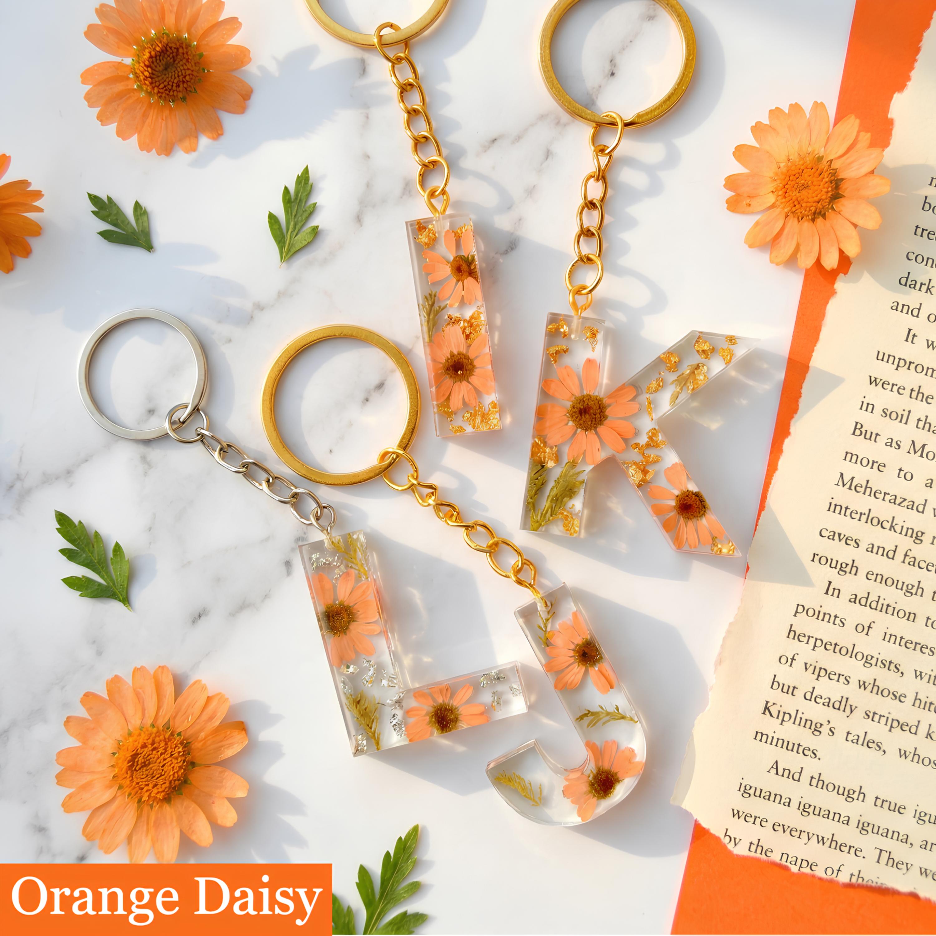 Initial Resin Letter Keychain – Personalized Initial Keyring