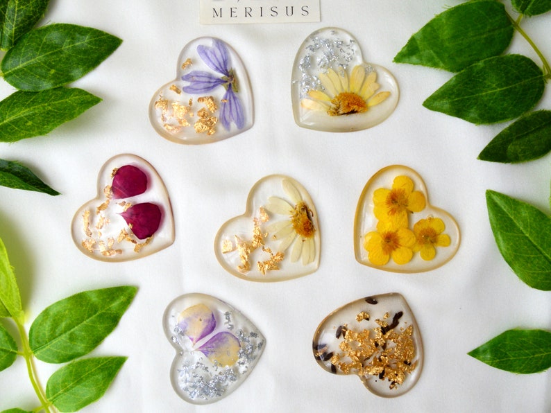 Pressed Flower Resin Flower Set Fridge Etsy
