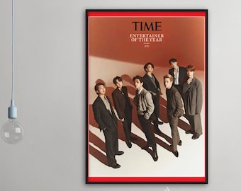 Time Magazine, Modern Print,  BTS edition. Korean Poster, Framed Gift Idea, Home Wall Decor, Wall Art, Sizes: A4 A3 A2 A1 A0