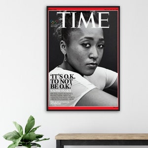 Time Magazine, Naomi Osaka, Sports Print Poster, Modern Print, Iconic Poster, Home Wall Decor Art, Sizes: A4 A3 A2 A1 A0