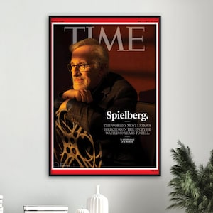 Time Magazine, Steven Spielberg, Film Movie Poster, Modern Print, Framed Gift Idea, Home House Wall Decor Art, Sizes: A4 A3 A2 A1 A0