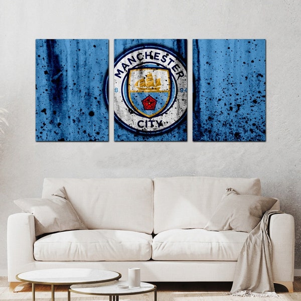 Tableau Triptyque Manchester City FC Football Club