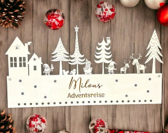 Personalisierter Adventskalender Nr. 2 mit Waldtieren Weihnachtsdeko|Kinder Adventskalender|Weihnachten |Kinderzimmer|Dekoration|Geschenk