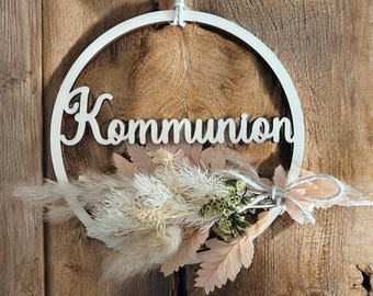 Wooden Communion decorations | Door wreath | Door decoration | Personalized decorations | Communion | Baptism | Birth | Wooden decorations