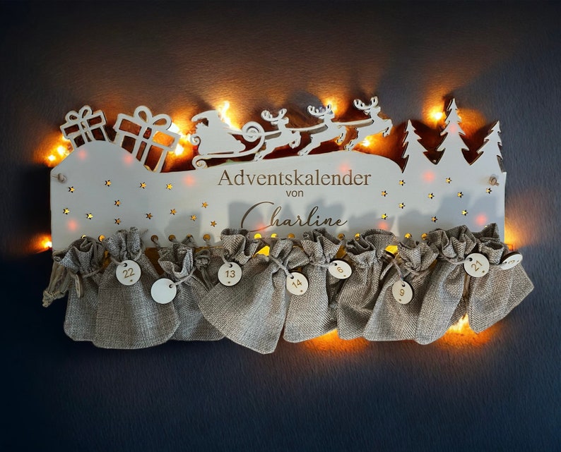 großer personalisierter Adventskalender Nr . 4 /WeihnachtsdekoKinder AdventskalenderWeihnachtenpersonalisiertKinderzimmer Geschenk Bild 1