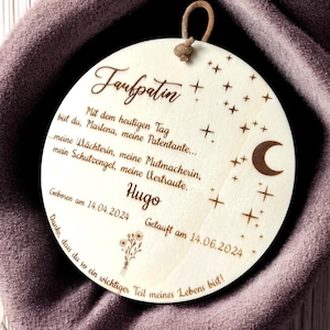 Patenurkunde aus Holz I Patenbrief I Geschenk für Paten / personalisiertes Geschenk I Geburt I Patenkind I Taufe I Taufgeschenk