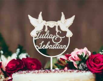 Hochzeits- Cake-Topper | Caketopper aus Holz | Hochzeitsdeko | Kuchendekoration | Kuchenstecker | Tortendeko | personalisierte Geschenke