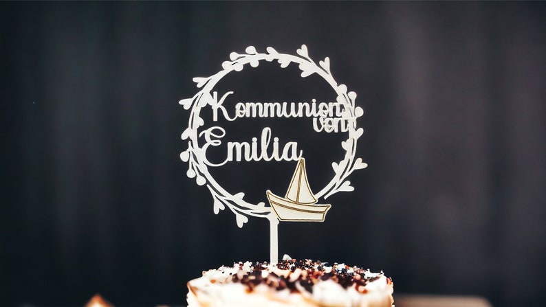 Cake topper Wooden cake topper Communion/ConfirmationBaptism Cake decoration Cake plug cake decoration personalized gifts Muster 9