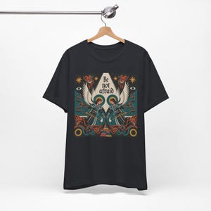 Camiseta &quot;No tengas miedo&quot;, camiseta de guerra espiritual, ropa angelical y de fe, camiseta bohemia, camiseta unisex espiritual, ropa cristiana, camiseta de mitología