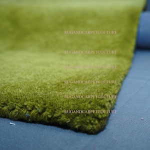 Hand-Tufted Rug Hand Tuft Tufted Woolen Milano Wool Rug Leaf Green Solid Colored 5x8 6x9 7x10 8x10 9x12 10x14 Large Area Rug Duty Free