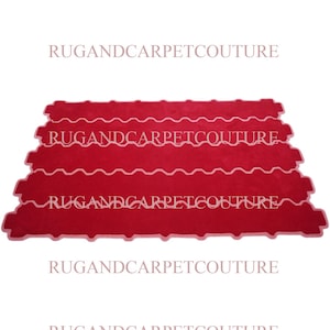 Hand-Tufted Rug Hand Tuft Tufted Woolen Red Zigzag Stripe Rug Blush Pink Outline Modern Wool Accent 5x8 6x9 7x10 8x10  Large Rug Duty Free