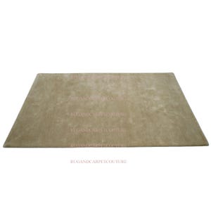 Hand-Tufted Rug Hand Tuft Tufted Woolen Soft Sand Beige Elegant Neutral Solid Colored 5x8 6x9 7x10 8x10 9x12 10x14 Large Rug Duty Free