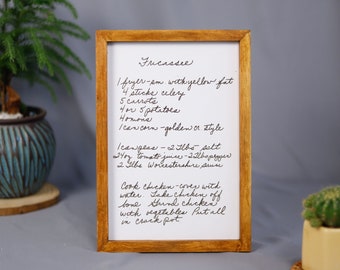 Personalized Your Handwritten Recipe Frame, Letter Transferred To Wood Sign, Engraved Handwriting Sign, Scanned Letter Frame, Mom's Recipe