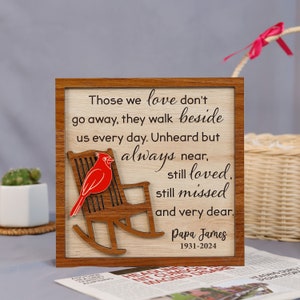Custom Dad Memorial Frame For Father&#39;s Day Gift, In Memory Of Father, Personalized Cardinal Memorial Plaque, Remembrance Gifts Daddy Grandpa