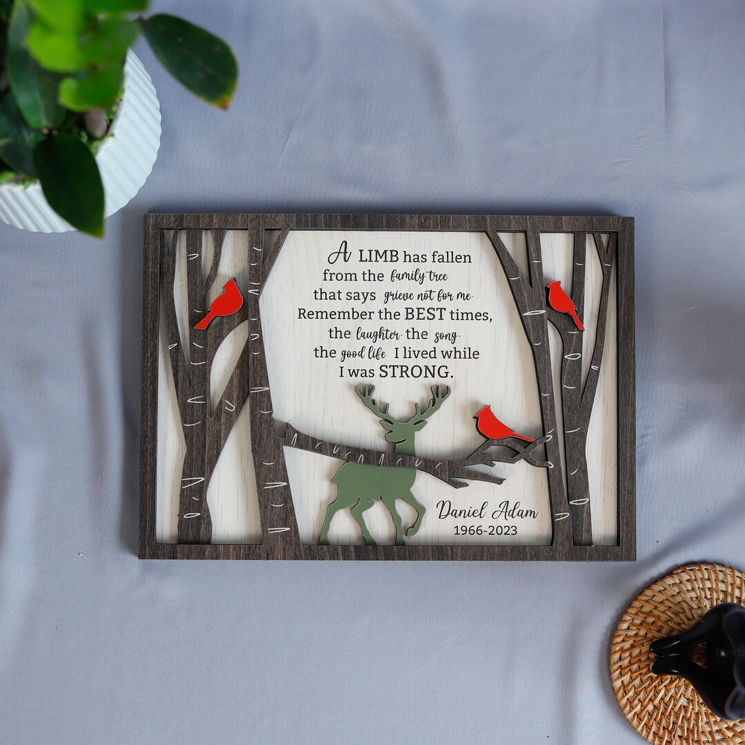 Custom Mother Memorial Plaque Personalized Cardinal Memorial Frame for