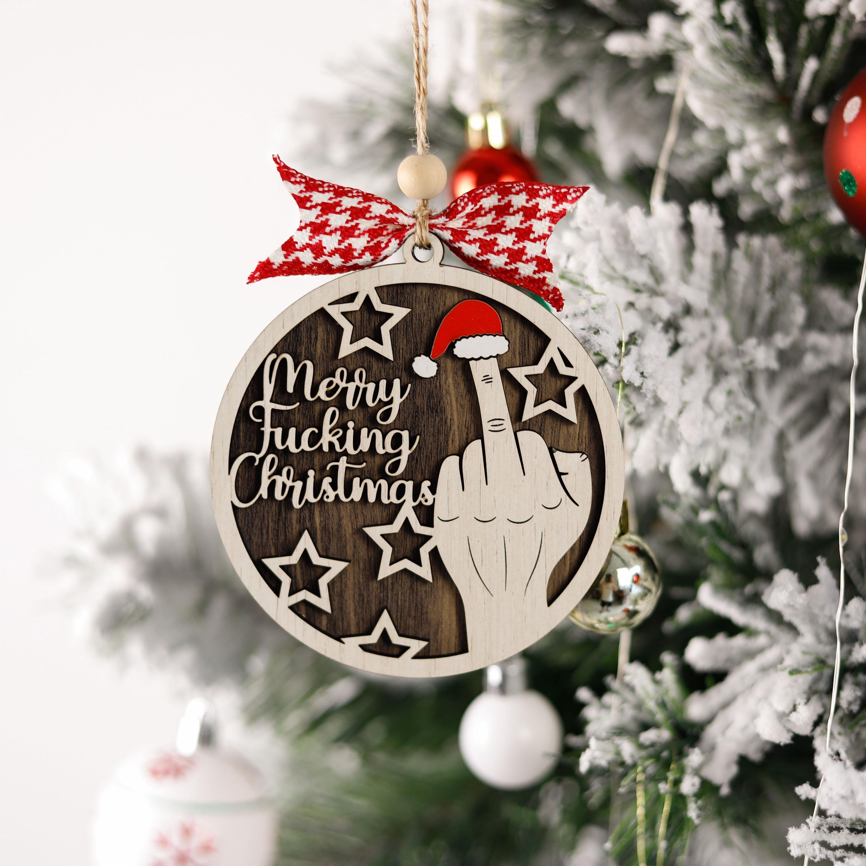 Middle Finger Christmas Ornament, Merry Fucking Christmas Keepsake,  Funny Gifts for Best Friends, Funny Merry Xmas Ornament, Rude Ornaments
