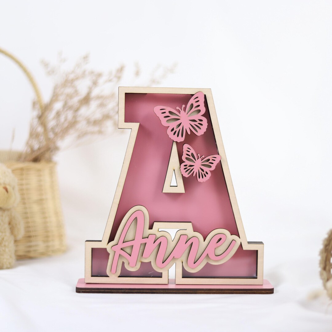 Coin Bank Lettering Personalized Letter Coin Bank, Butterfly Baby Letter Bank, Kids Coin ...