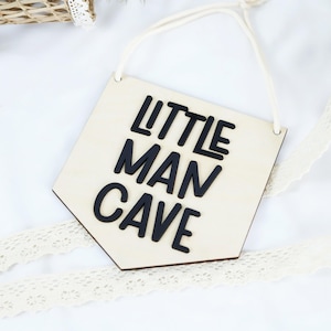 Little Man Cave Sign, Baby Boy Room Door Sign, Little Bear Cave Wall Hanging, Boy Man Cave , Pregnancy Announcement, Coming Soon Baby Boy