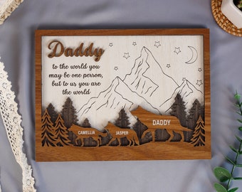 Custom Husband Fathers Day Gifts Personalized Gifts For Dad From Kids, Grandpa Wooden Frame, Handmade Gift from Kids, Meaningful Daddy Gift