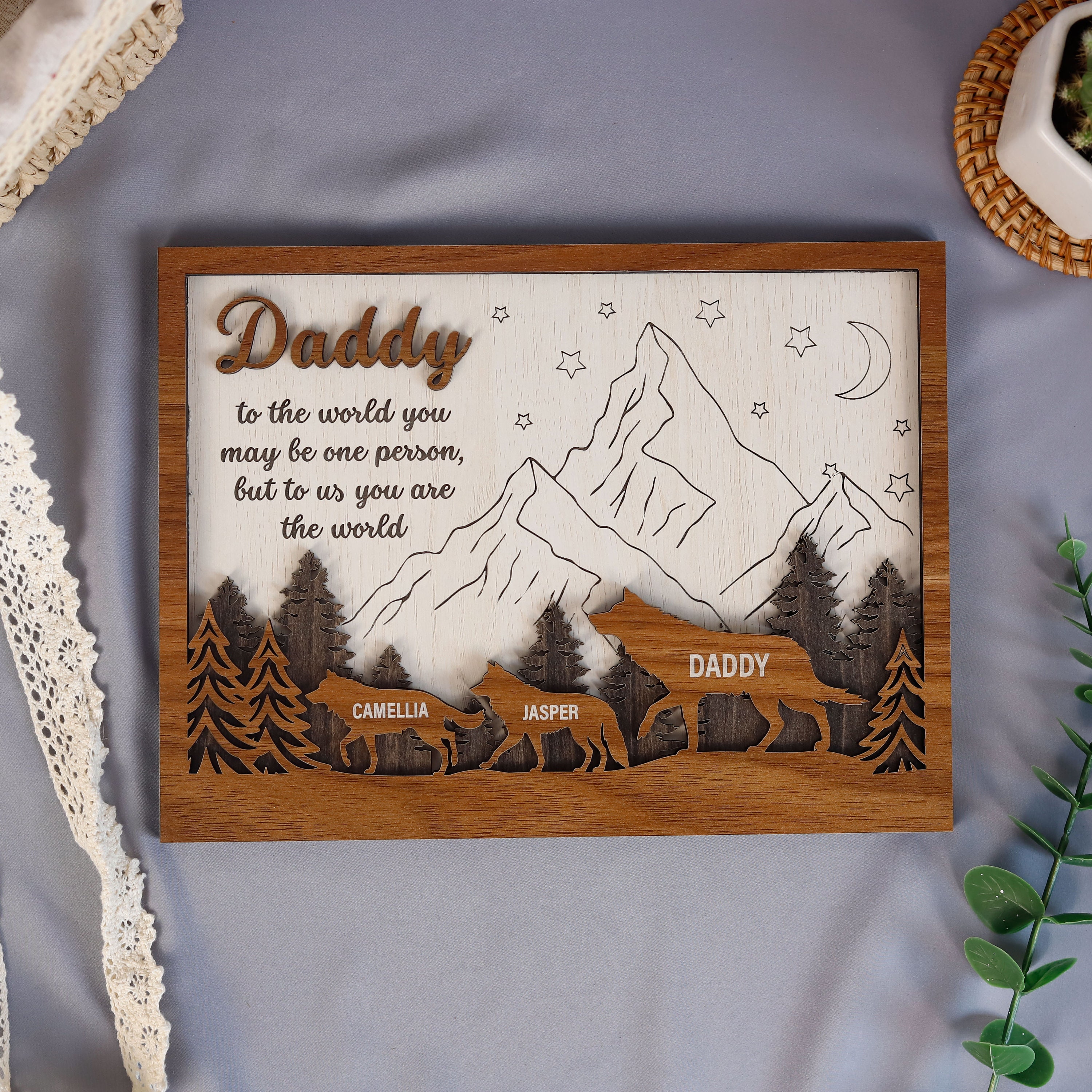 TTOVEN Daddy Puzzle-Geschenk – „Thank You For Being An Important Piece Of My Life“, Acryl-Ornament