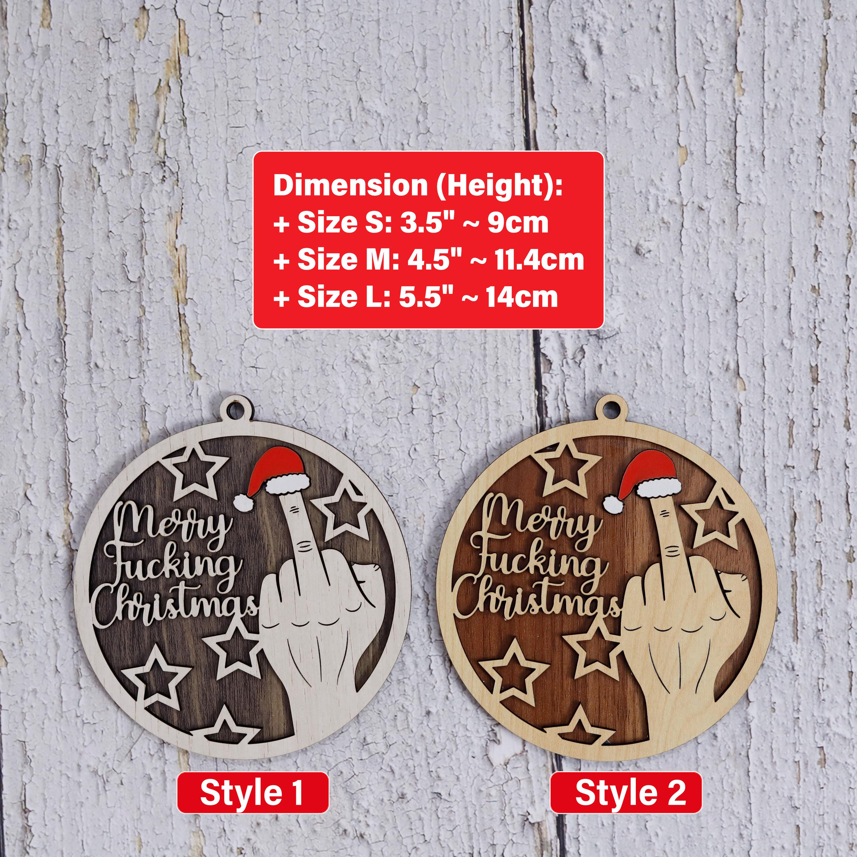 Middle Finger Christmas Ornament, Merry Fucking Christmas Keepsake,  Funny Gifts for Best Friends, Funny Merry Xmas Ornament, Rude Ornaments