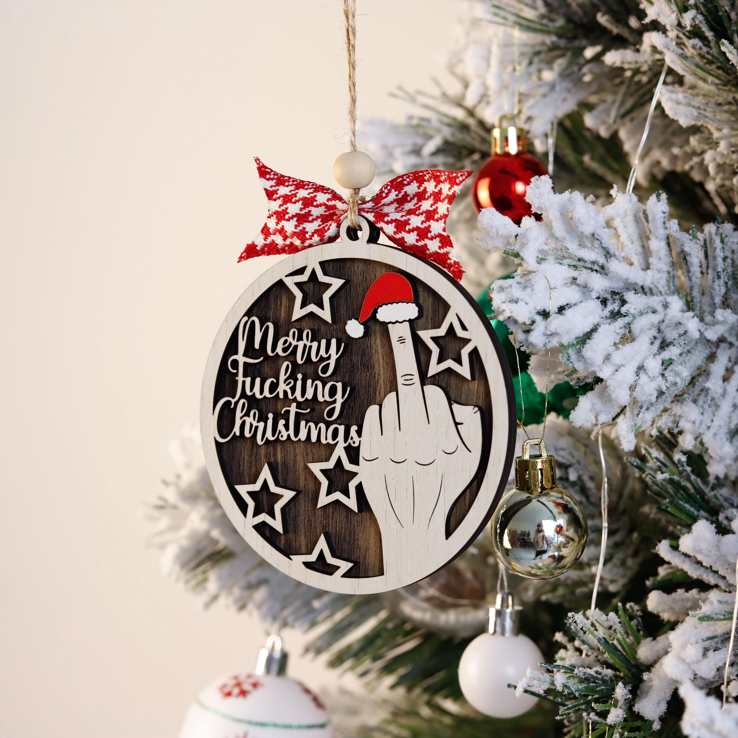 Middle Finger Christmas Ornament, Merry Fucking Christmas Keepsake,  Funny Gifts for Best Friends, Funny Merry Xmas Ornament, Rude Ornaments
