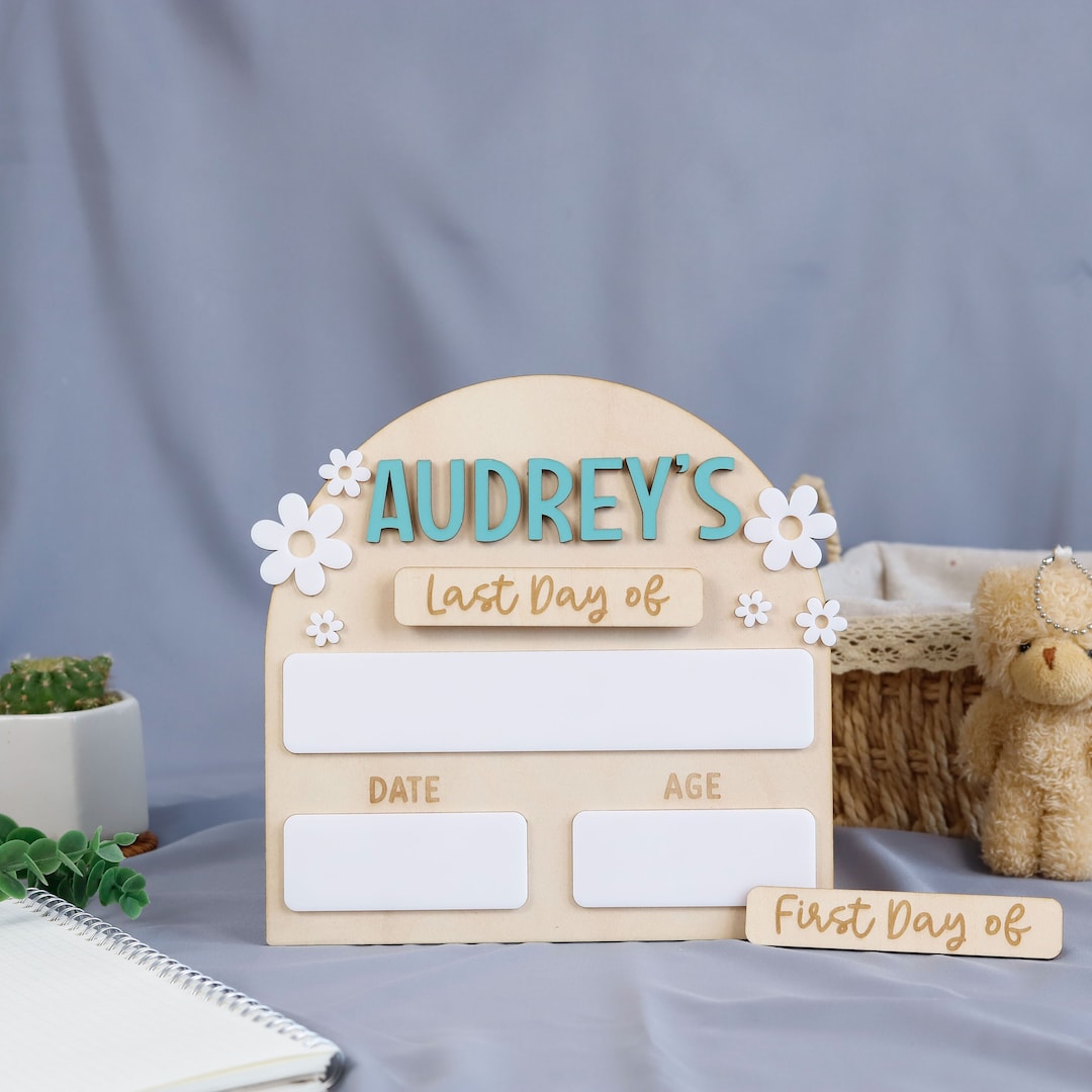 Custom Last Day & First Day of School Sign Personalized Back to School ...