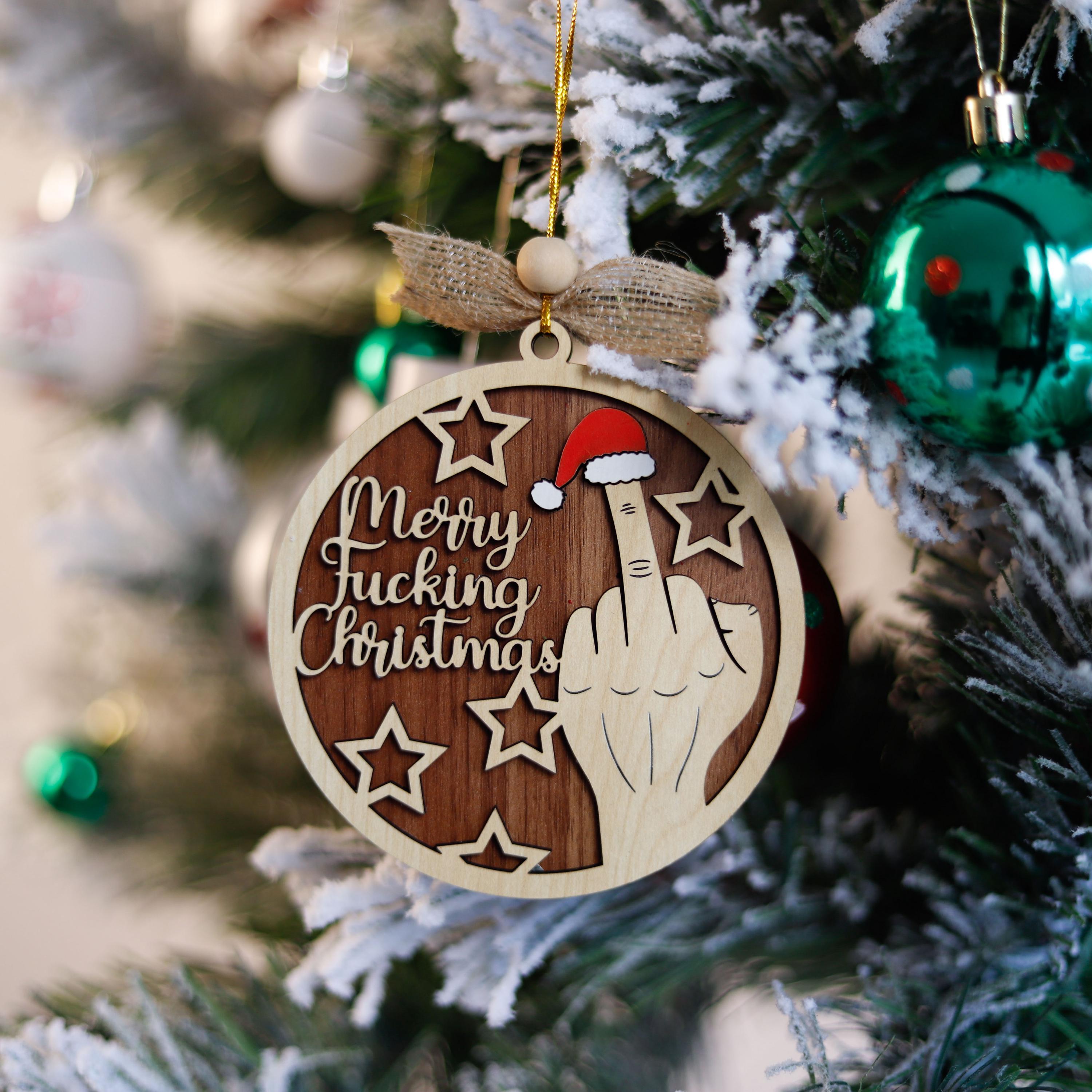 Middle Finger Christmas Ornament, Merry Fucking Christmas Keepsake,  Funny Gifts for Best Friends, Funny Merry Xmas Ornament, Rude Ornaments