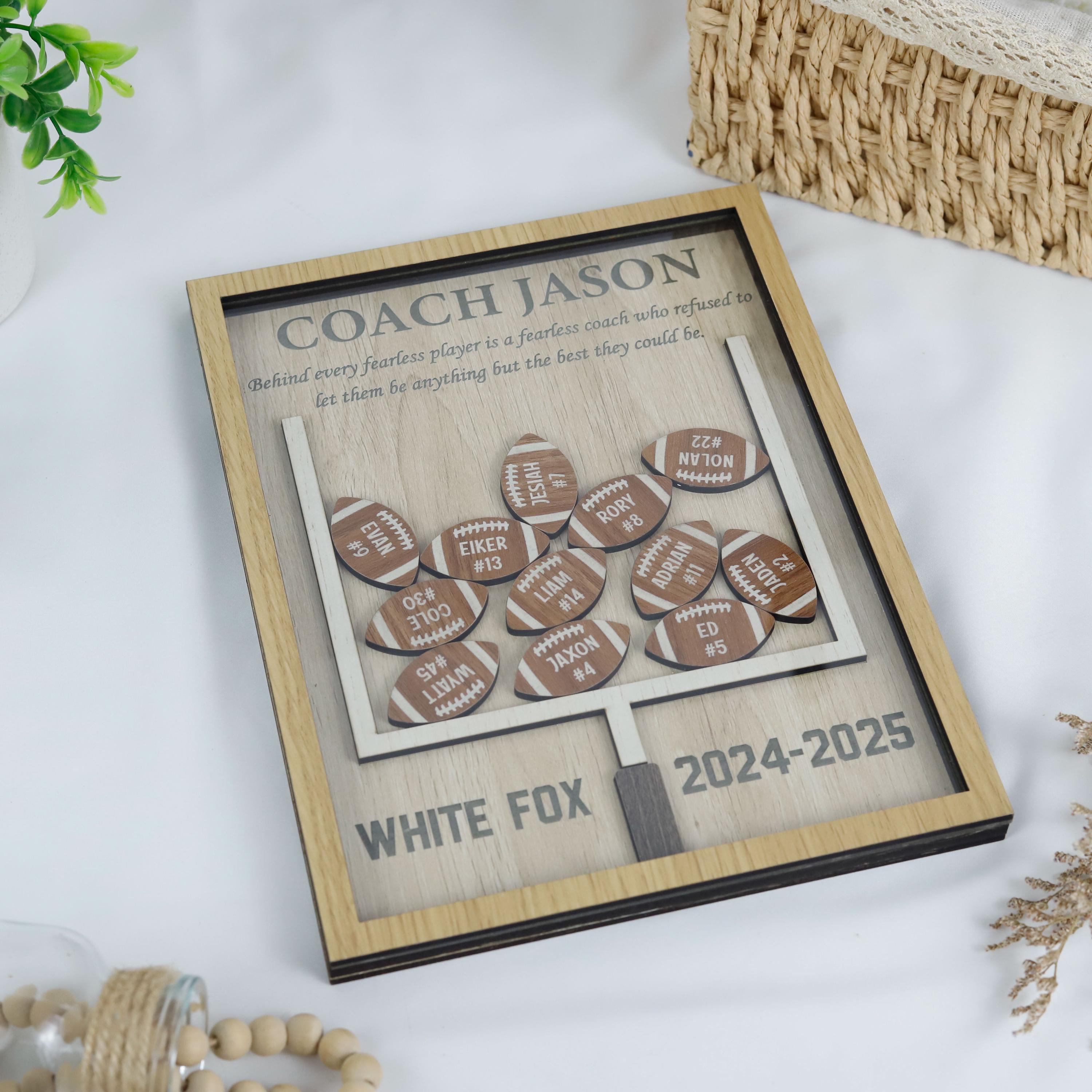 Custom Football Coach Shaker Sign, Football Coach Thank You Gift, End ...